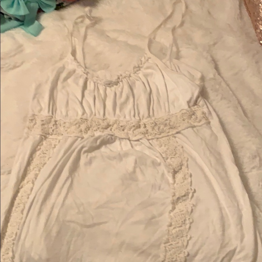 White tank top with lace